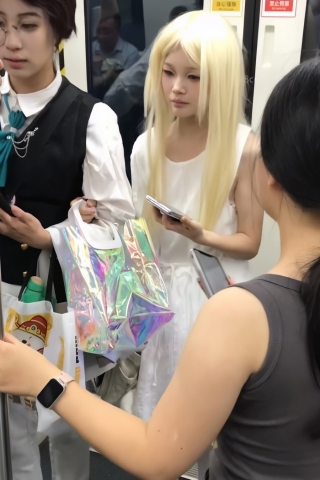 TK281-金发白裙白丝妹子开闪