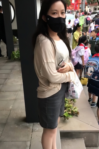 TK306-牛仔裙妈妈肉丝带翅膀开闪