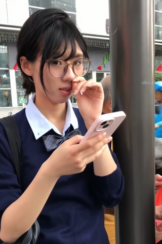 TK331-jk眼镜妹子黑丝开闪