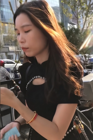 TK335-黑裙妹子黑丝连裤袜开闪