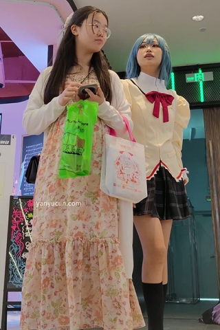 XM157JK小姐姐商场二次元聚会，白色内内